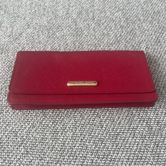 Michael Kors Red Wallet with Gold Hardware - Picture 2 of 16